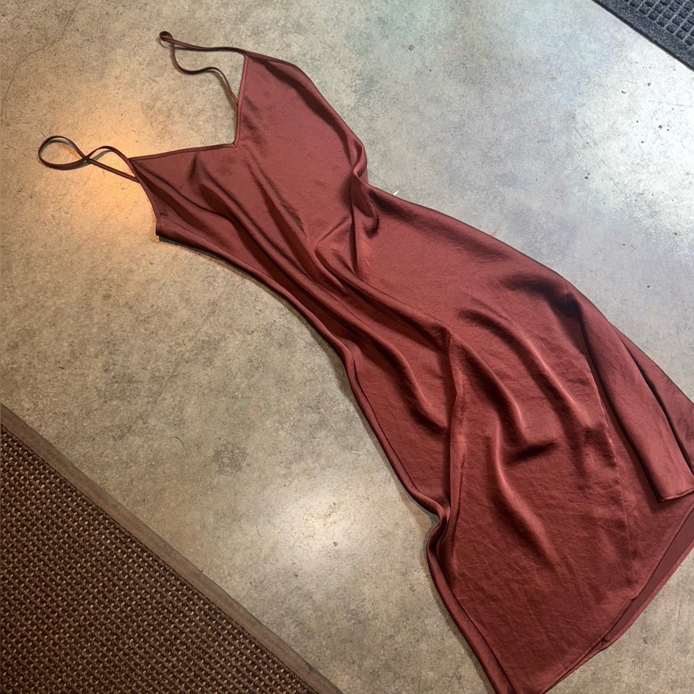 Wilfred wine colored silk slip (XXS)